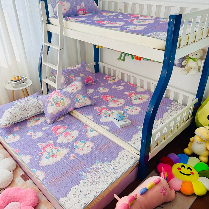 91家纺网 家纺一手货源 找家纺 小虾米 2025乳胶凉席上下床床笠 梦幻城堡