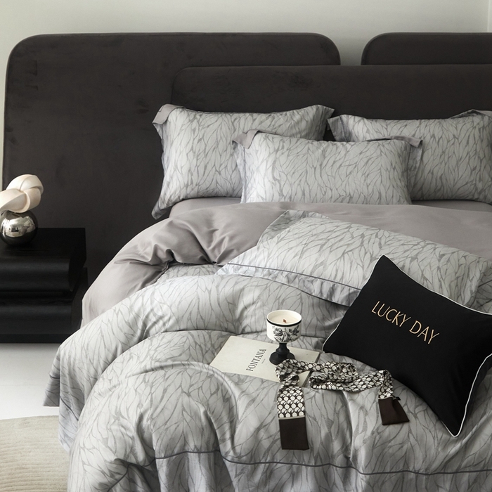 91家纺网 家纺一手货源 找家纺 金奇达2025新款【盛夏流年】-茧养莱赛尔四件套（标准号全网控价（折后券后）不低于258元） 梵高-洛根灰