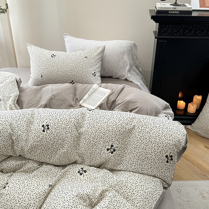 91家纺网 家纺一手货源 找家纺 （总）2025新款全棉有氧双层纱四件套-碎花系列