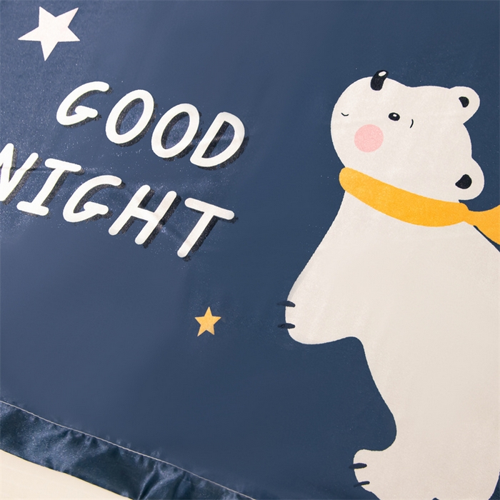 91家纺网 家纺一手货源 找家纺 梦舒羽 2025新款可水洗冰丝双人枕套凉爽情侣枕头套枕芯套 北极熊