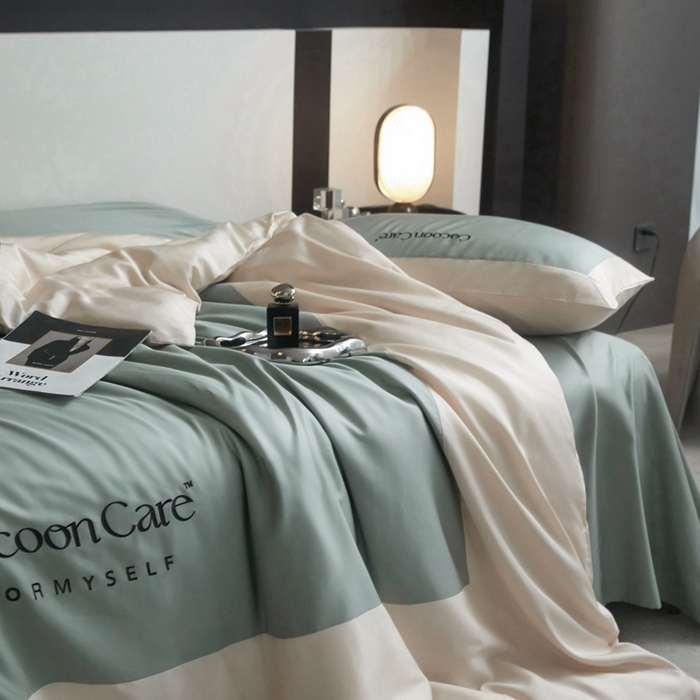 91家纺网 家纺一手货源 找家纺 金奇达2025新款【洛伊】-茧养莱赛尔四件套（标准号全网控价（折后券后）不低于258元） 洛伊-山川绿