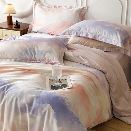 金奇达2025新款【休闲午后】-轻氧水光莱赛尔四件套（标准号全网控价（折后券后）不低于258） 梦幻云彩