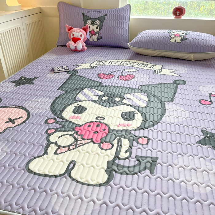 91家纺网 家纺一手货源 找家纺 金爱家 2025新款正版三丽鸥凉感乳胶凉席 贪吃库洛米