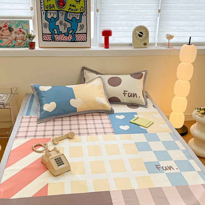 91家纺网 家纺一手货源 找家纺 川悦生活 2025新款大版凉感冰丝席三件套 格语