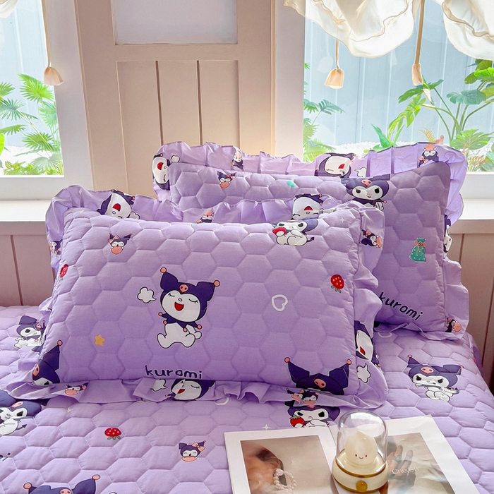 91家纺网 家纺一手货源 找家纺 情煊家纺 2025新款全棉印花小清新夹棉枕套 库洛米