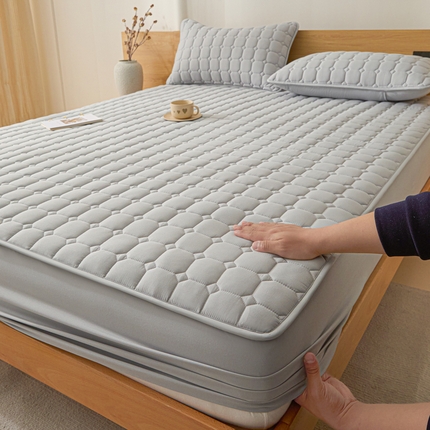 91家纺网 家纺一手货源 找家纺 （总）居眠 2025新款A类夹棉纯色床笠幸运格系列