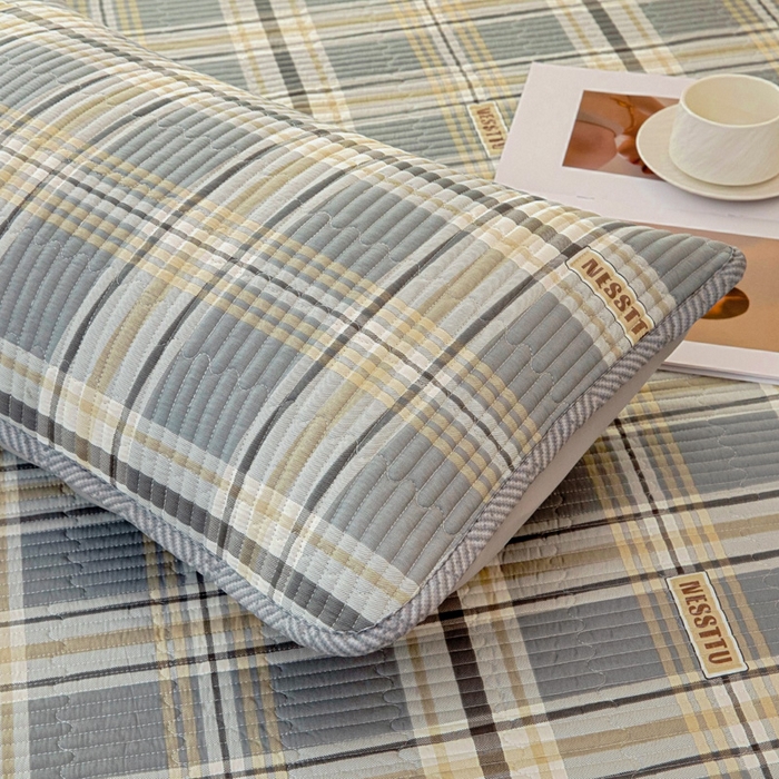 91家纺网 家纺一手货源 找家纺 情煊家纺 2025新款双面全棉夹棉枕套 伯格灰