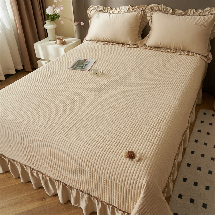 91家纺网 家纺一手货源 找家纺 恒爱家纺  2025新款莫代尔柔情似水多功能夏被床盖四件套			 			 梦幻金