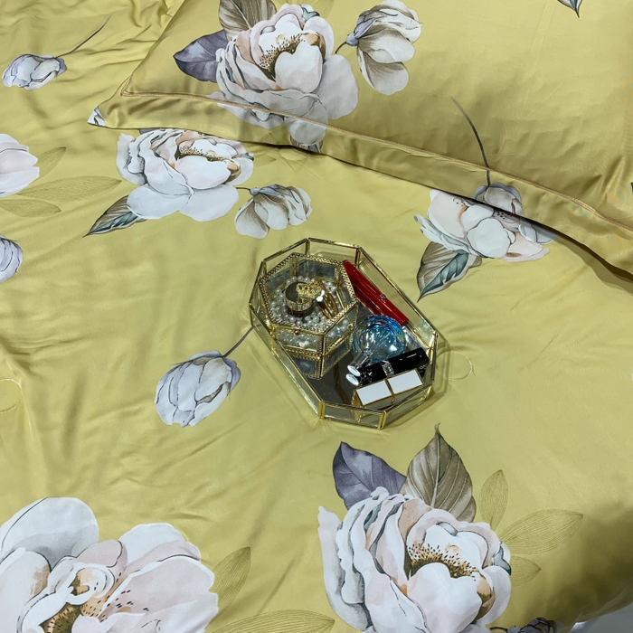 91家纺网 家纺一手货源 找家纺 棉生活家纺 2025新款春夏莫代尔天丝夏被 邂逅花语-黄