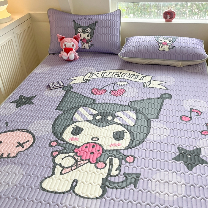 91家纺网 家纺一手货源 找家纺 金爱家 2025新款正版三丽鸥凉感乳胶凉席 贪吃库洛米