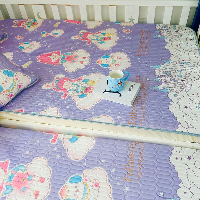 91家纺网 家纺一手货源 找家纺 小虾米 2025乳胶凉席上下床床笠 梦幻城堡