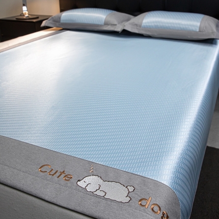 （总）孩子王家纺2025新款轻柔丝凉席冰丝席-可爱小狗
