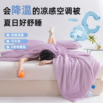 91家纺网 家纺一手货源 找家纺 圣尔雅家纺 2025新款A类云母凉感丝夏被空调被夏凉被子被芯 丁香紫