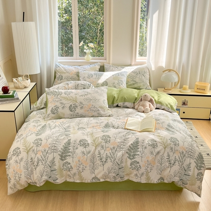 91家纺网 家纺一手货源 找家纺 寐眠 2025新款A类全棉印花四件套 旷野