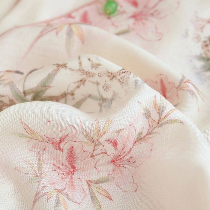 91家纺网 家纺一手货源 找家纺 洛兰沙家居馆【只代发】【只代发】 2025新款国风竹纤维鸟语花香春夏女睡衣大码长袖长裤自带凉感休闲套装 ls1309