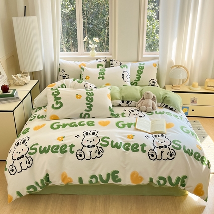 寐眠 2025新款A类全棉印花四件套 花序