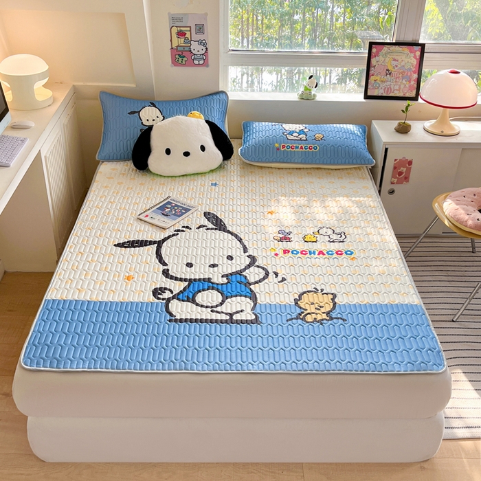 91家纺网 家纺一手货源 找家纺 金爱家 2025新款正版三丽鸥凉感乳胶凉席 星星帕哈狗