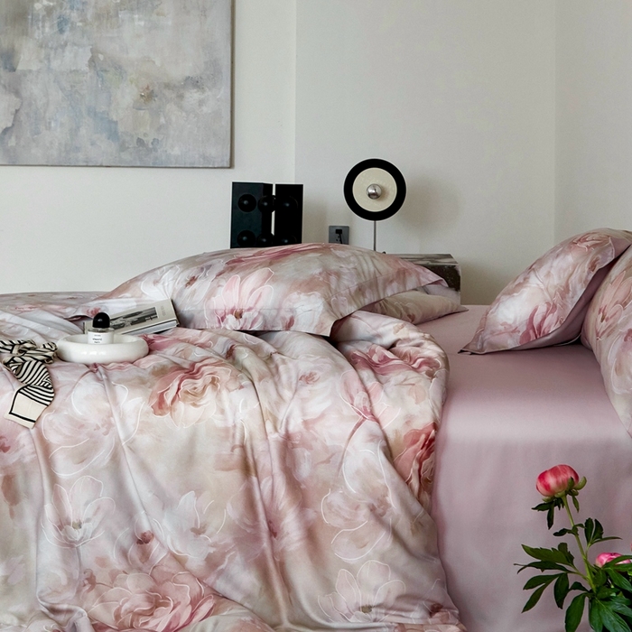 91家纺网 家纺一手货源 找家纺 金奇达2025新款【艺术花卉】-茧养莱赛尔四件套（标准号全网控价（折后券后）不低于228元） 丽娜