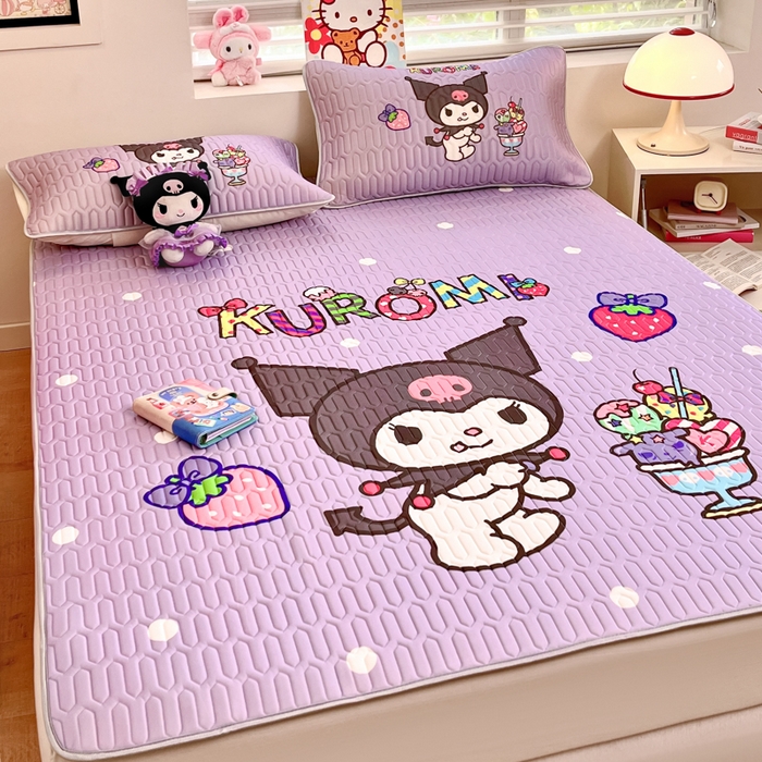 91家纺网 家纺一手货源 找家纺 金爱家 2025新款正版三丽鸥凉感乳胶凉席 夏日冰爽