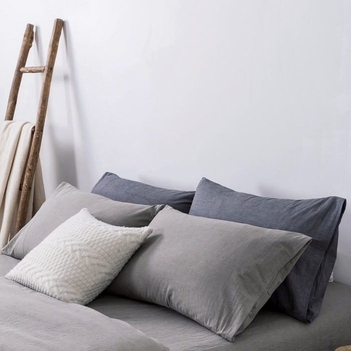 91家纺网 家纺一手货源 找家纺 玖弘家居 2025新款水洗棉单被套 浅灰