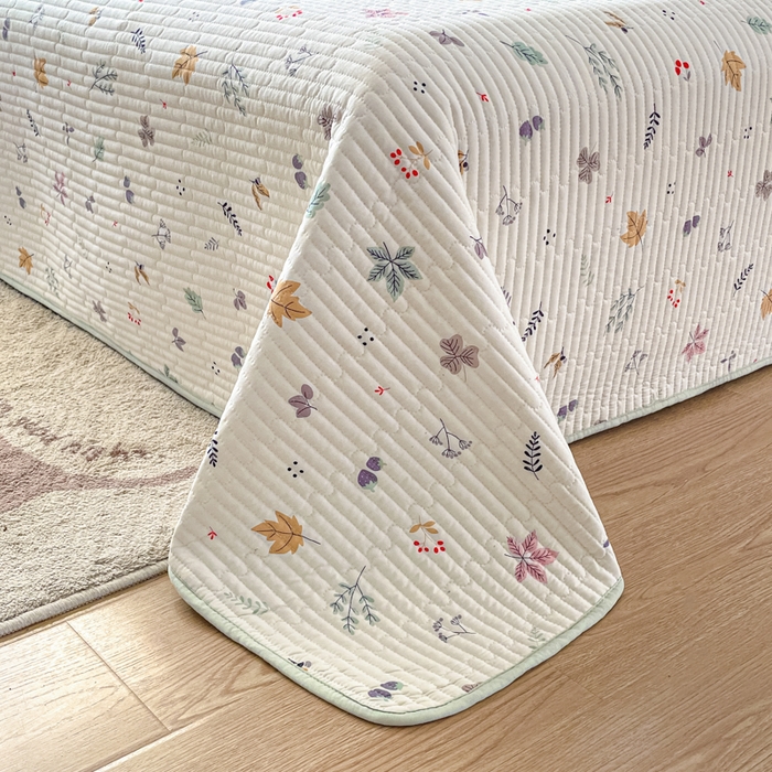 91家纺网 家纺一手货源 找家纺 857家居 2025新款针织双层纱床盖三件套 麦穗