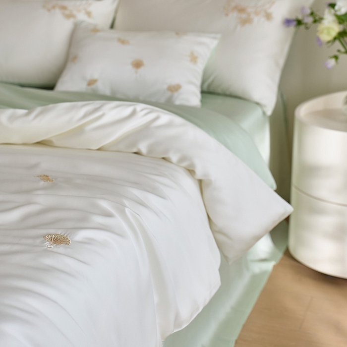 91家纺网 家纺一手货源 找家纺 千朵森 2025新款60s奥地利进口兰精天丝四件套-星慕 星慕-莱茵绿