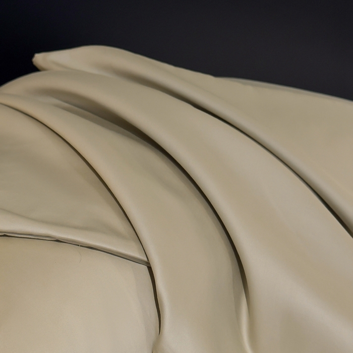 91家纺网 家纺一手货源 找家纺 氧家2025新款60支全棉贡缎纯色四件套 香槟金