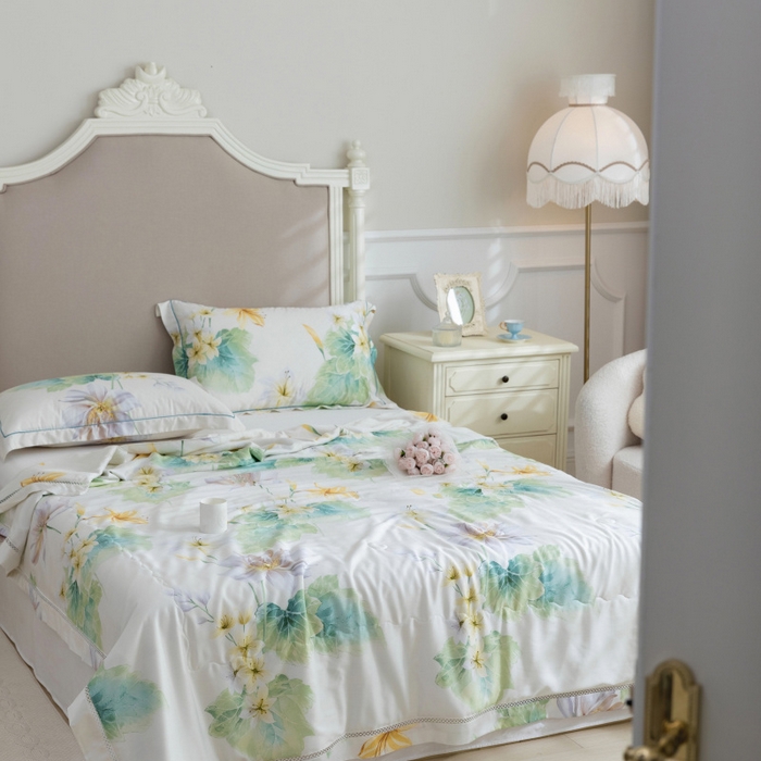 91家纺网 家纺一手货源 找家纺 棉生活家纺 2025新款春夏莫代尔天丝夏被 倾城米