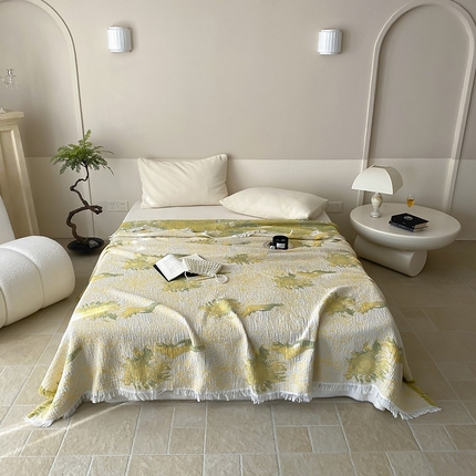 91家纺网 家纺一手货源 找家纺 （总）麻依 新款精细纱民宿纱布毯子四层