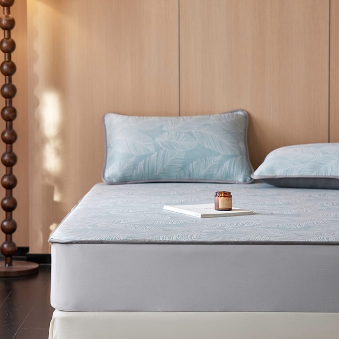 91家纺网 家纺一手货源 找家纺 （总）千朵森 2025新款冰岛冰感丝床笠款凉席三件套-风格二