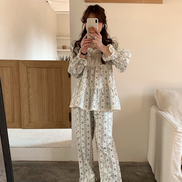 91家纺网 家纺一手货源 找家纺 （总）妍景家居生活馆 2025新款韩系25020蕾丝碎花套装