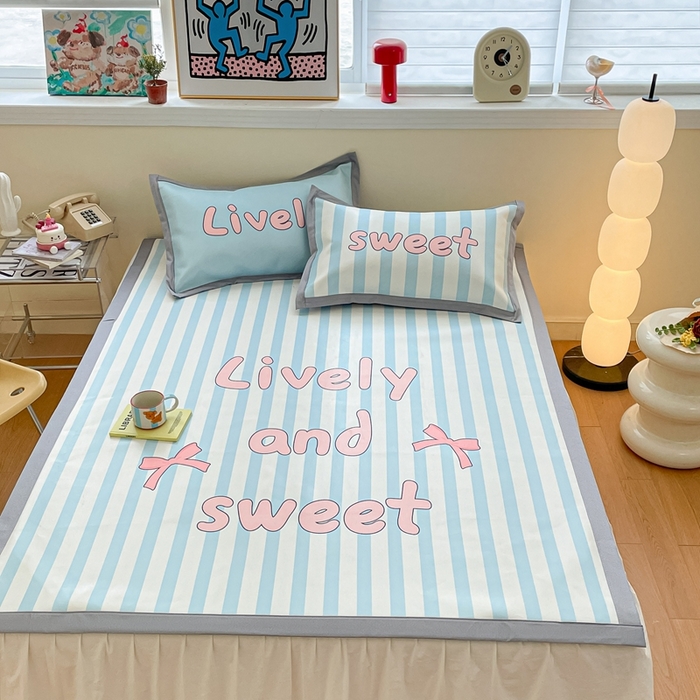 91家纺网 家纺一手货源 找家纺 川悦生活 2025新款大版凉感冰丝席三件套 半岛物语