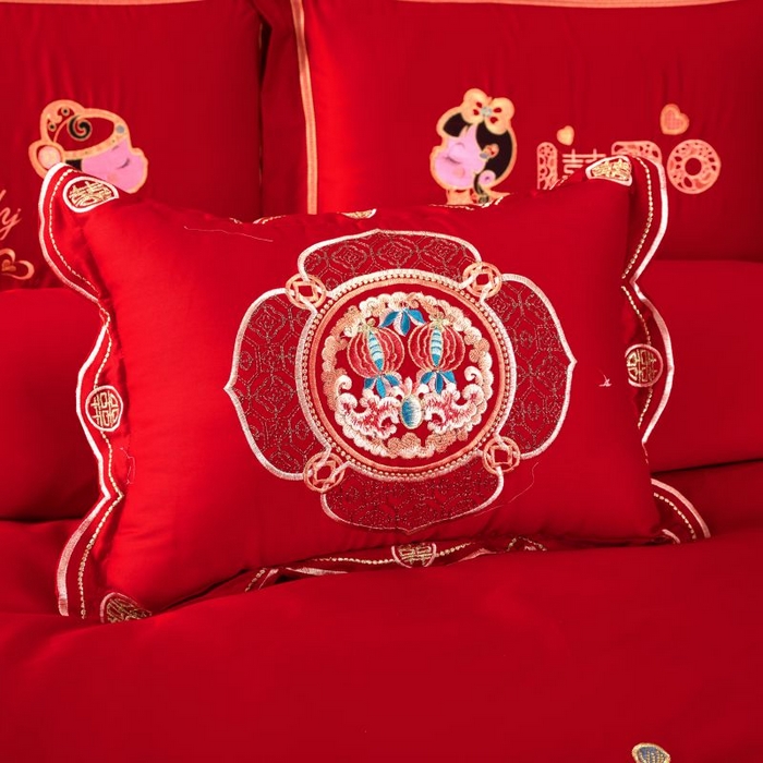 91家纺网 家纺一手货源 找家纺 甜咪咪婚庆 2025新款纯棉全棉面料刺绣结婚 婚庆 四件套 多件套  小红书推荐热款 才子佳人