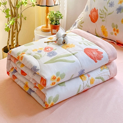 91家纺网 家纺一手货源 找家纺 （总）欧夏家纺 2025新款里外全棉印花夏被100%新疆棉花夏凉被空调被直播供货