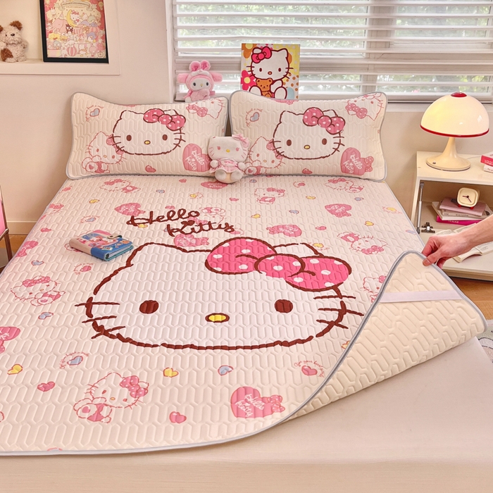 91家纺网 家纺一手货源 找家纺 金爱家 2025新款正版三丽鸥凉感乳胶凉席 美美kt