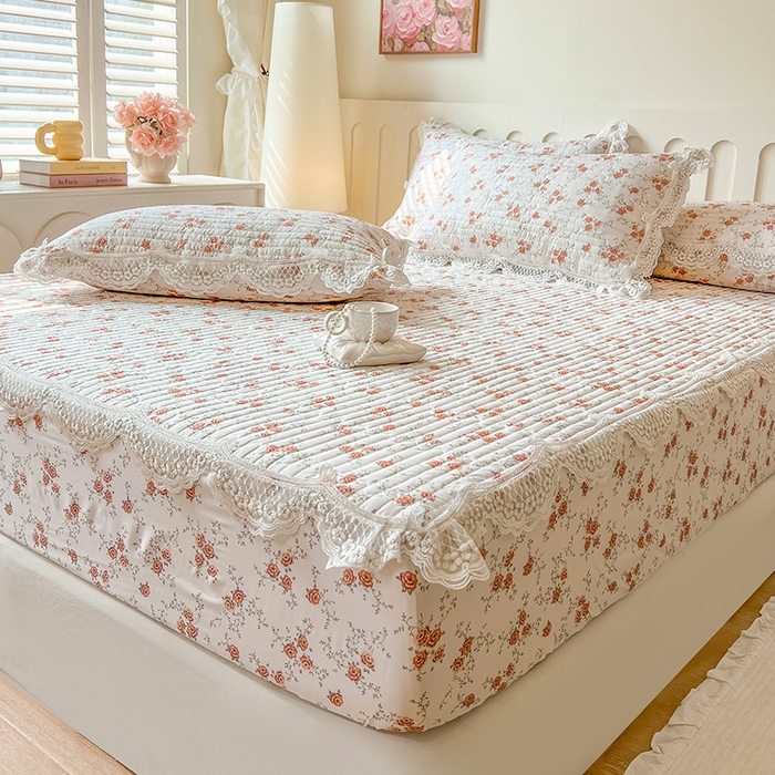 91家纺网 家纺一手货源 找家纺 麒豆豆 2025新款天丝印花床笠 花枝语