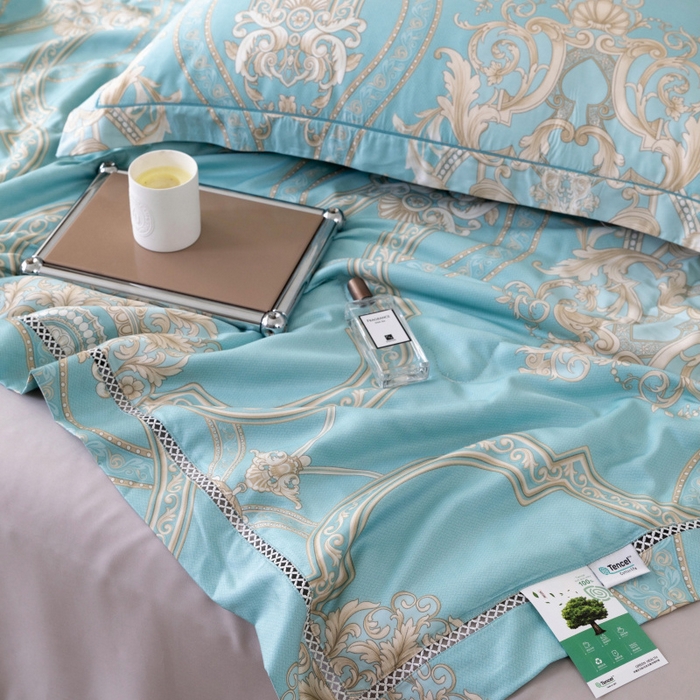 91家纺网 家纺一手货源 找家纺 棉生活家纺 2025新款春夏莫代尔天丝夏被 斯卡纳绿