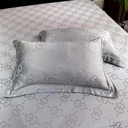 经年 2025新款水洗真丝冰丝天丝提花单枕套 洛克系列 洛克-爵士灰