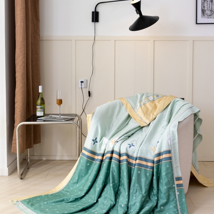 棉生活家纺 2025新款春夏莫代尔天丝夏被 戴斯绿