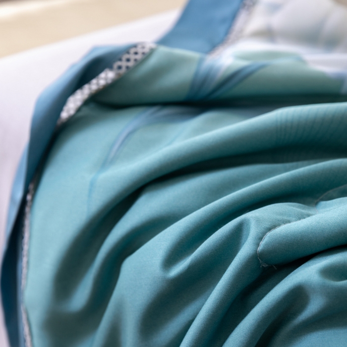 91家纺网 家纺一手货源 找家纺 棉生活家纺 2025新款春夏莫代尔天丝夏被 浮蕊绿