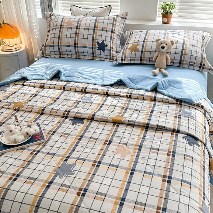 91家纺网 家纺一手货源 找家纺 欧夏家纺 2025新款里外全棉印花夏被100%新疆棉花 格调