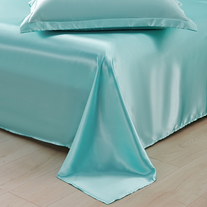 91家纺网 家纺一手货源 找家纺 梦尚舒 2025新款水洗真丝夏被冰丝空调被夏凉被子 水蓝-天丝夏被