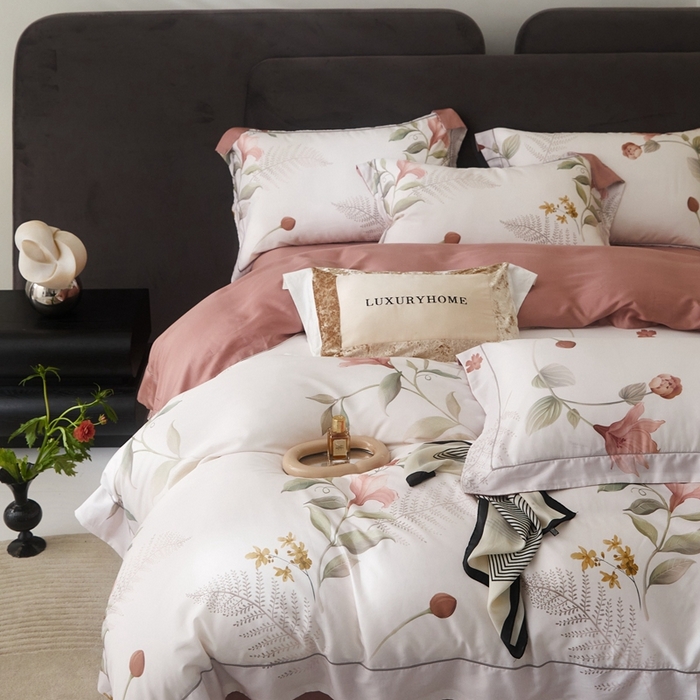 91家纺网 家纺一手货源 找家纺 金奇达2025新款【盛夏流年】-茧养莱赛尔四件套（标准号全网控价（折后券后）不低于258元） 艾诺丝粉