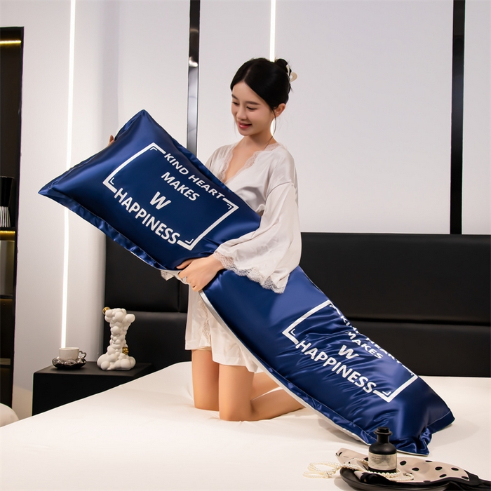 91家纺网 家纺一手货源 找家纺 梦舒羽 2025新款可水洗冰丝双人枕套凉爽情侣枕头套枕芯套 幸福时刻