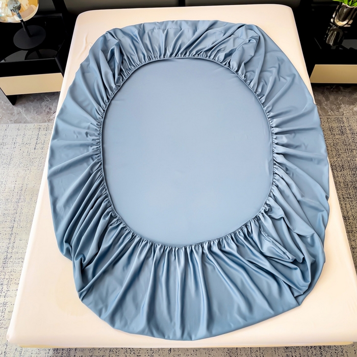 91家纺网 家纺一手货源 找家纺 （总）纽缦家纺 2025新款纯色提花冰丝系列床笠单件-单床笠