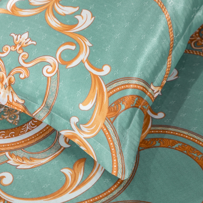 91家纺网 家纺一手货源 找家纺 肖恩毯业 2025新款印花斜纹冰丝席三件套 檐下听雨