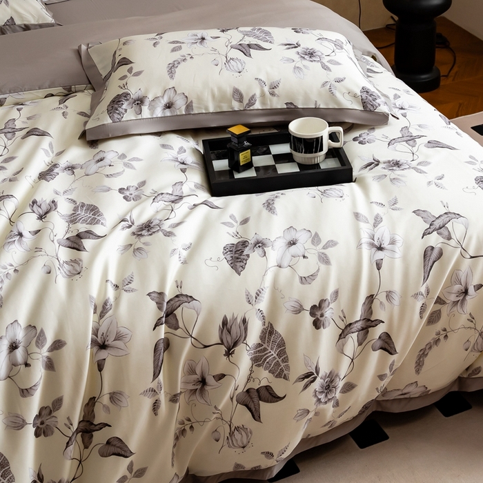 91家纺网 家纺一手货源 找家纺 金奇达2025新款【曼妙庄园】-轻氧水光天丝棉四件套（标准号全网控价（折后券后）不低于268） 秋梓