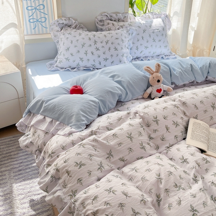 91家纺网 家纺一手货源 找家纺 雨帆家纺2025新款水洗棉印花四件套 夏日风情