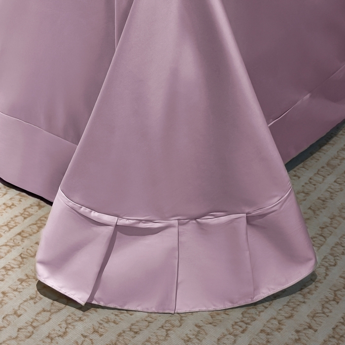 91家纺网 家纺一手货源 找家纺 氧家2025新款60支全棉贡缎纯色四件套 豆蔻紫