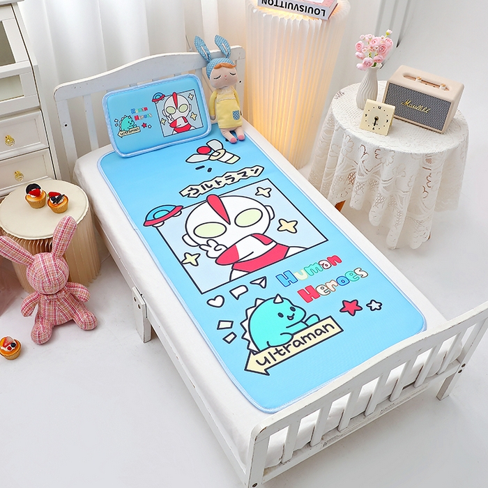 91家纺网 家纺一手货源 找家纺 八零年代 2025新品云柔牛奶丝儿童凉席套件凹凸曼